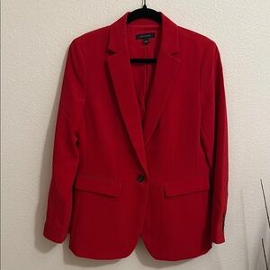 Bold Red Structured Blazer with Notched Lapels